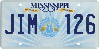 MS license plate JIM126