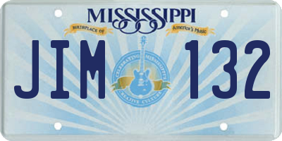 MS license plate JIM132