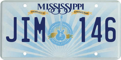 MS license plate JIM146