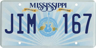 MS license plate JIM167