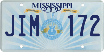 MS license plate JIM172