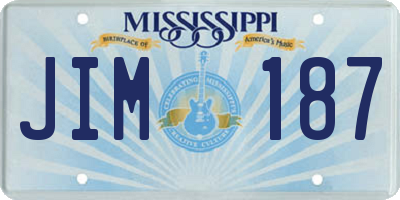 MS license plate JIM187