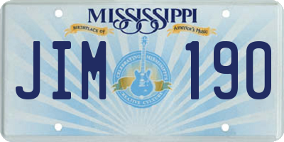 MS license plate JIM190