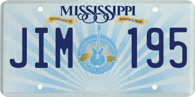 MS license plate JIM195