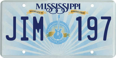 MS license plate JIM197