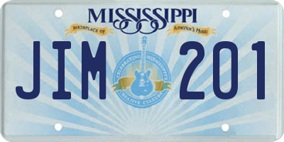 MS license plate JIM201