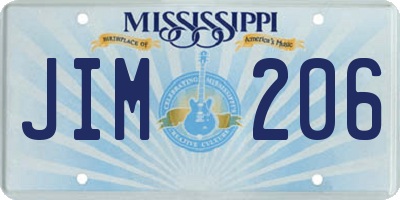 MS license plate JIM206