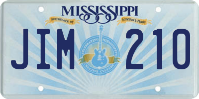 MS license plate JIM210