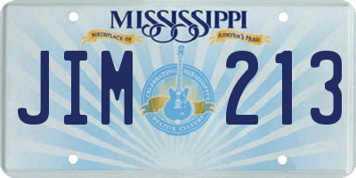 MS license plate JIM213