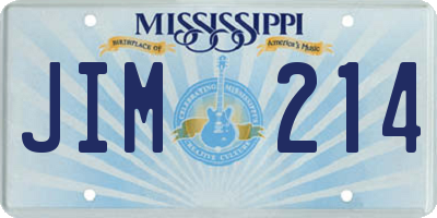 MS license plate JIM214