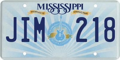 MS license plate JIM218
