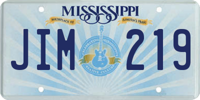MS license plate JIM219