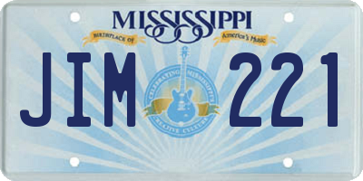 MS license plate JIM221