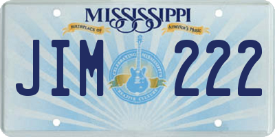 MS license plate JIM222