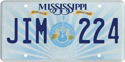 MS license plate JIM224