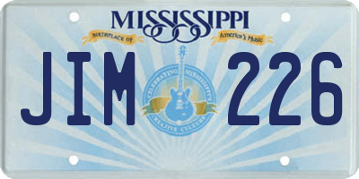 MS license plate JIM226