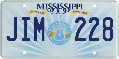 MS license plate JIM228