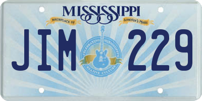 MS license plate JIM229