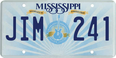 MS license plate JIM241