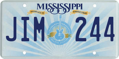 MS license plate JIM244
