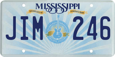 MS license plate JIM246