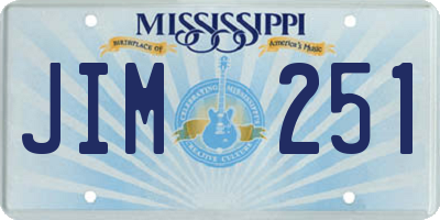 MS license plate JIM251