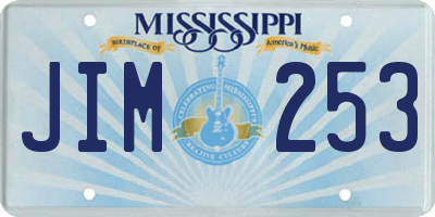 MS license plate JIM253