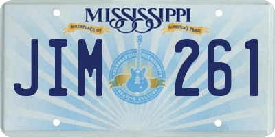 MS license plate JIM261