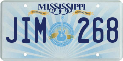MS license plate JIM268
