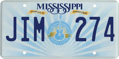 MS license plate JIM274