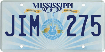 MS license plate JIM275