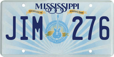 MS license plate JIM276