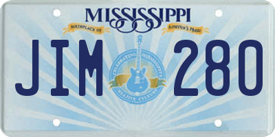 MS license plate JIM280