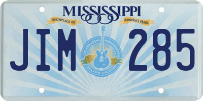 MS license plate JIM285