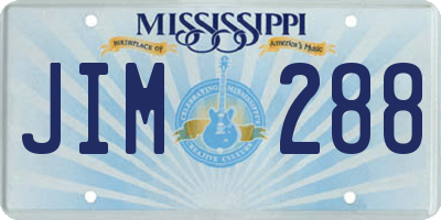 MS license plate JIM288