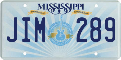 MS license plate JIM289