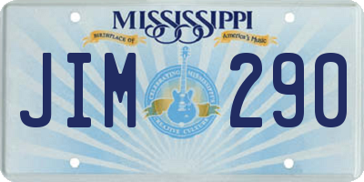 MS license plate JIM290