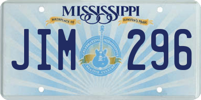 MS license plate JIM296