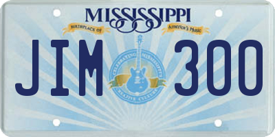 MS license plate JIM300