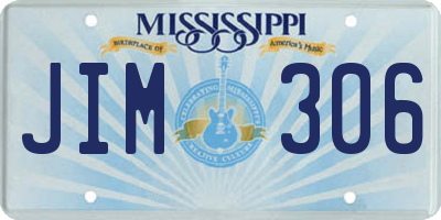 MS license plate JIM306