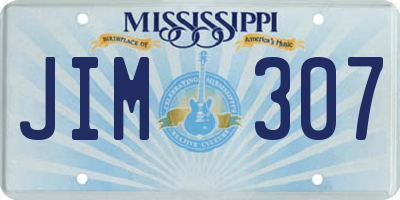 MS license plate JIM307