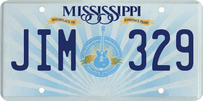 MS license plate JIM329