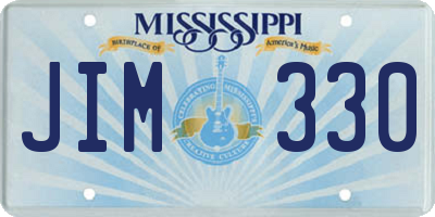 MS license plate JIM330