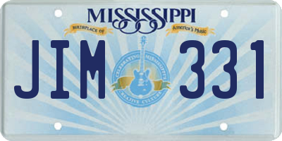 MS license plate JIM331