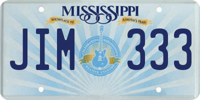 MS license plate JIM333