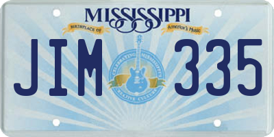 MS license plate JIM335