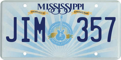 MS license plate JIM357