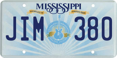 MS license plate JIM380