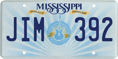 MS license plate JIM392