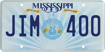 MS license plate JIM400
